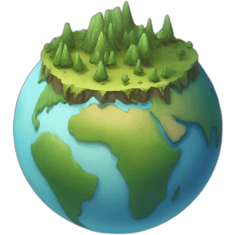 a terraic world with a point out emoji