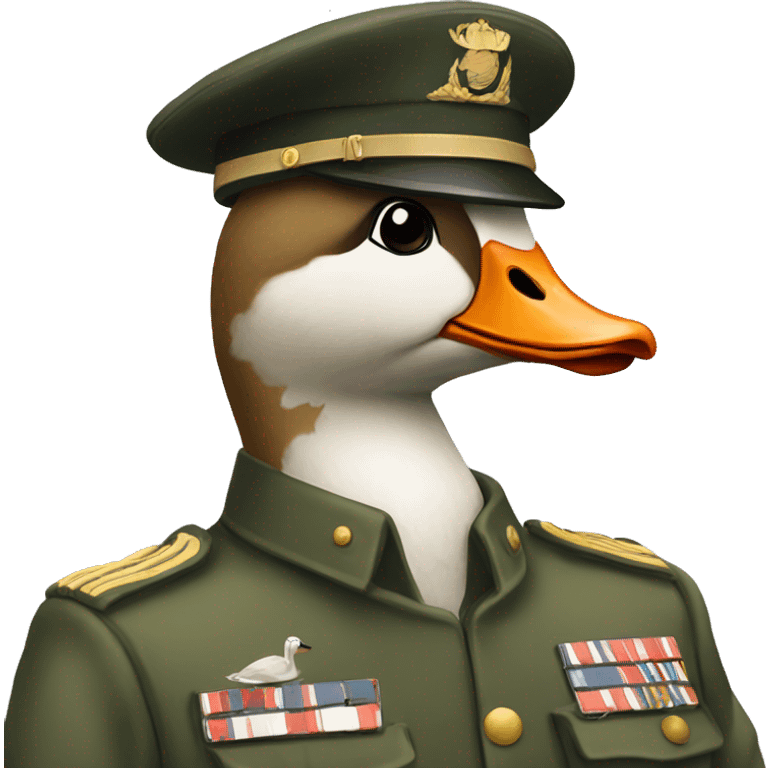 A Goose in military uniform  emoji