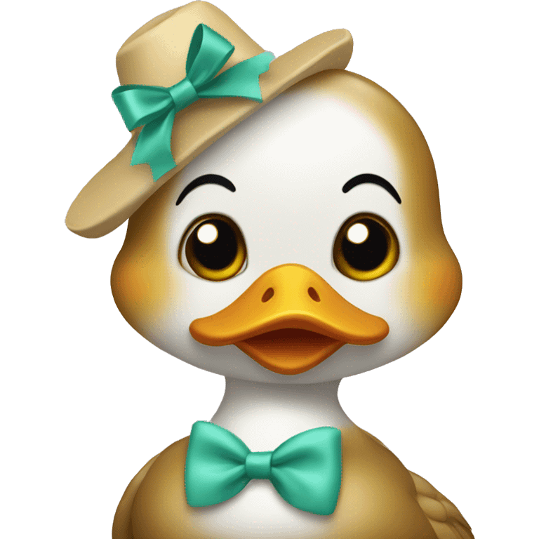 Duck with coquette bow emoji