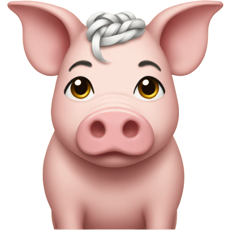 Pig with braids  emoji