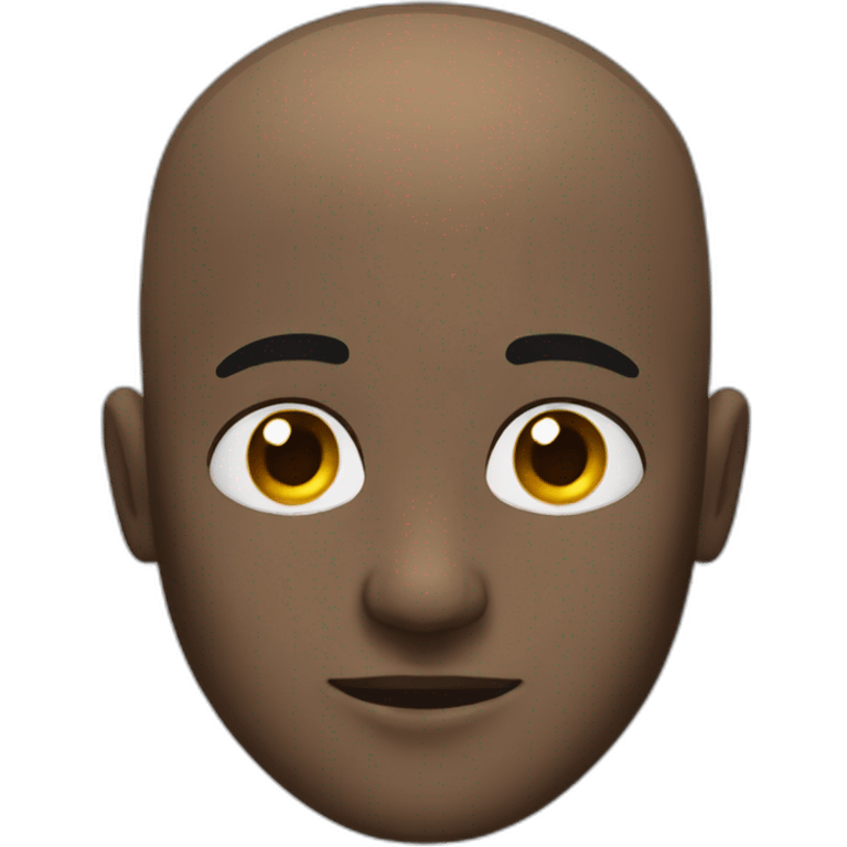 A black bald man with an eye on his forehead emoji