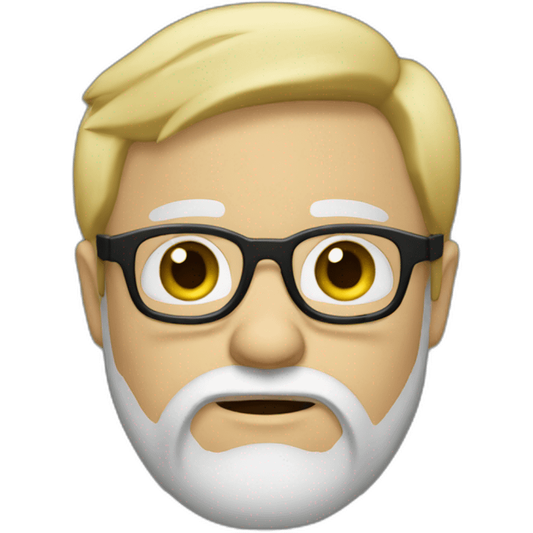 Theorus with Blond hair and beard with glasses with a sad face with black skin emoji