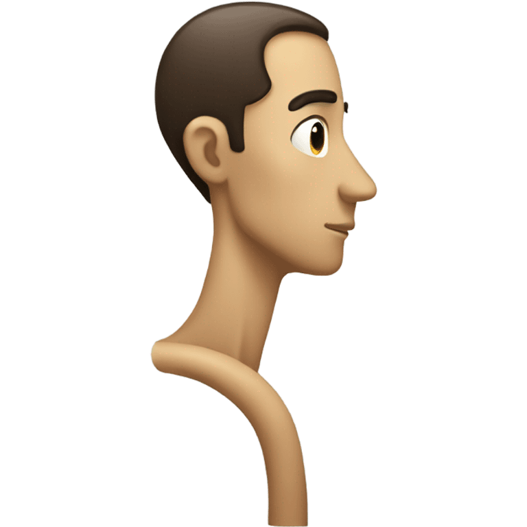 Person with long neck, leaning forward and big back emoji