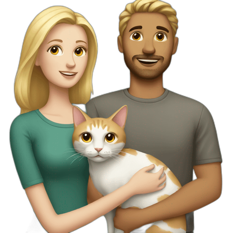 White Couple with cat emoji