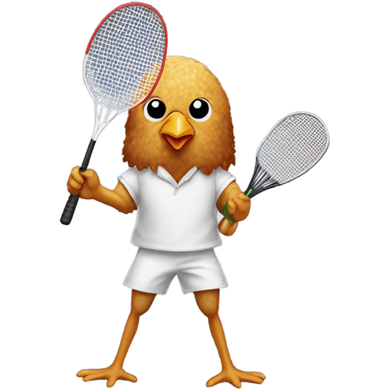 chicken nugget playing badminton  emoji