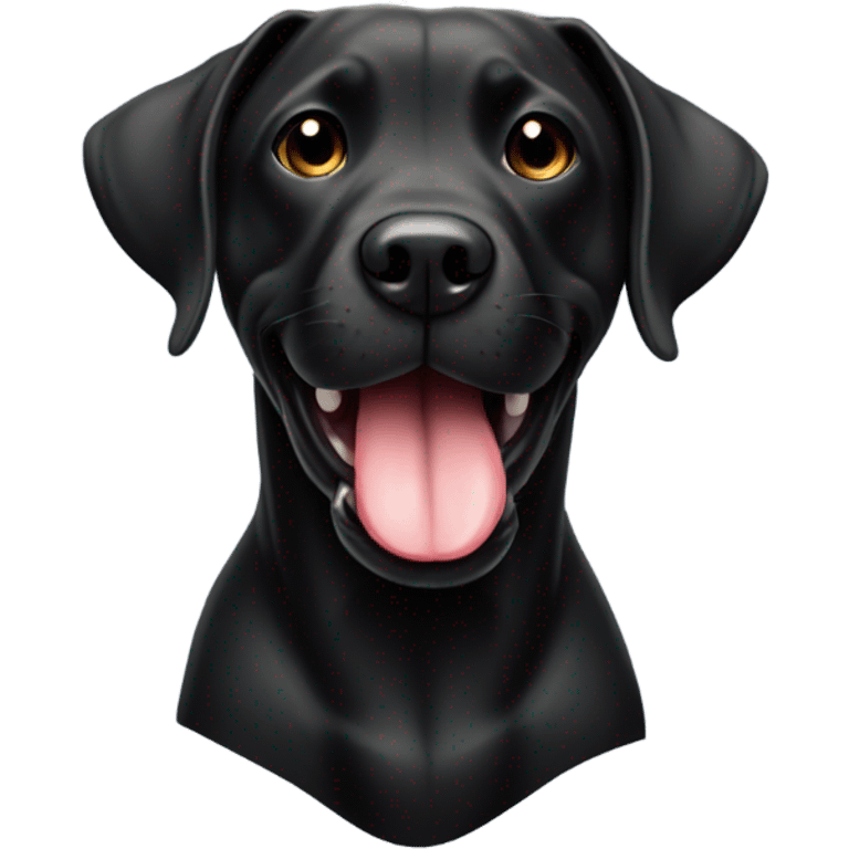 Black boxador tongue out  emoji