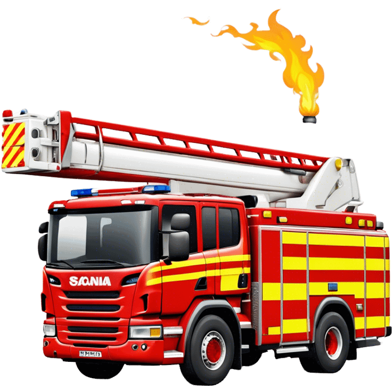 Fire Truck - Scania P320 Fire Truck (Model Year: 2015) (Iconic Colour: Red with white and yellow stripes) emoji