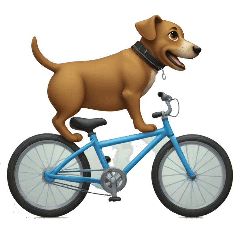 Dog doing a wheelie on a bike  emoji