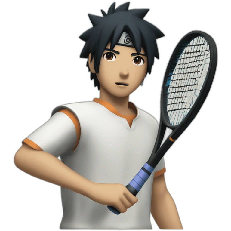 naruto with short black hair playing tennis emoji