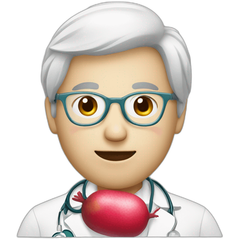 doctor with a head like radish emoji