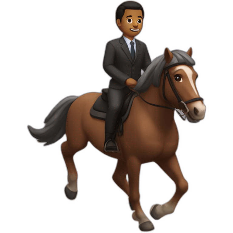 pham from the office riding on the horse during the sunset emoji