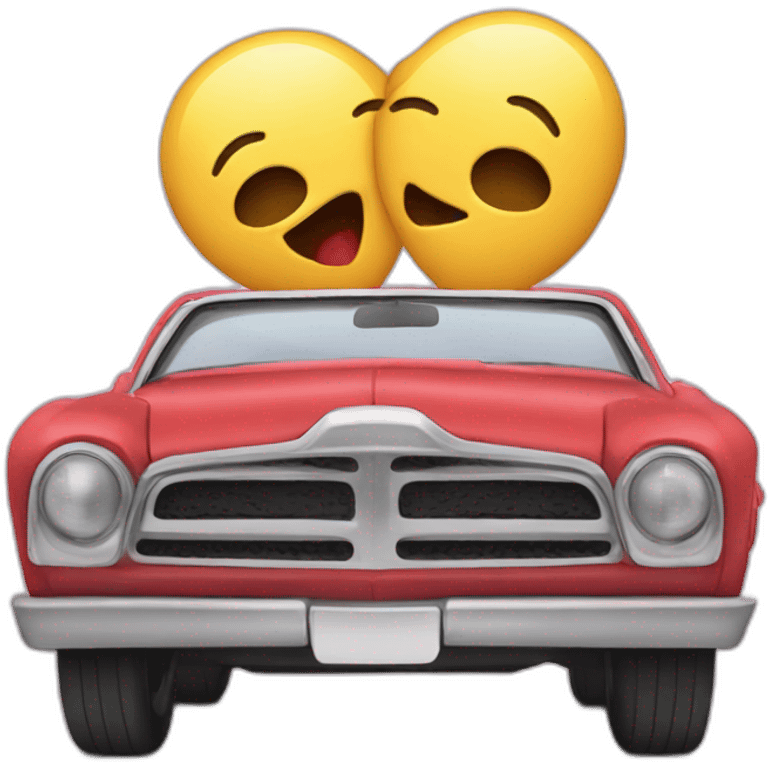 Car hug heart emoji