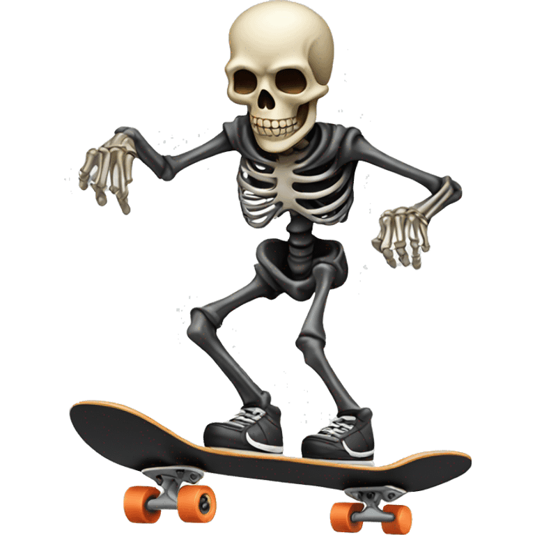 Skeleton skateboarding emoji