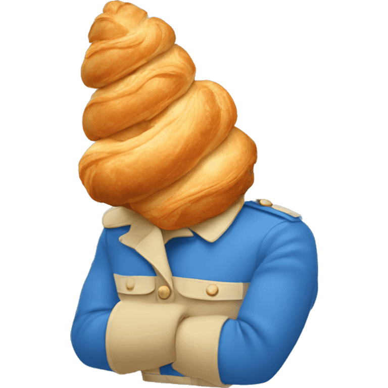 Un croissant de couleur bleu emoji