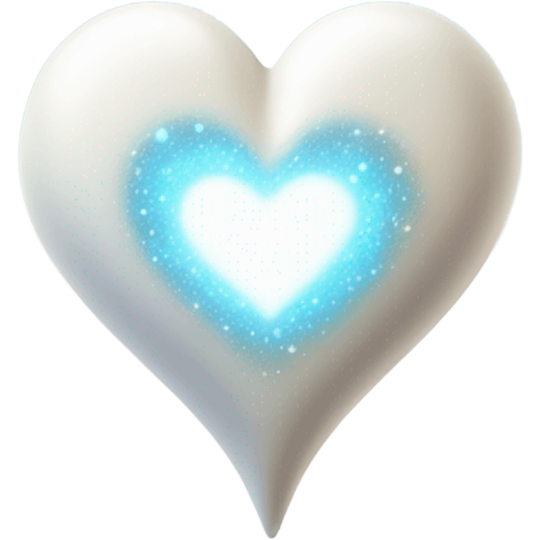 Shiny white cosmic heart emoji