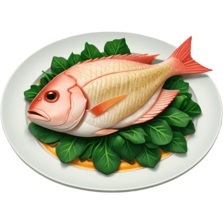 Cinematic fresh snapper fillet, pan-seared to golden perfection, soft and flaky texture, resting on a bed of sautéed greens, warm glowing background, refined and elegant. emoji