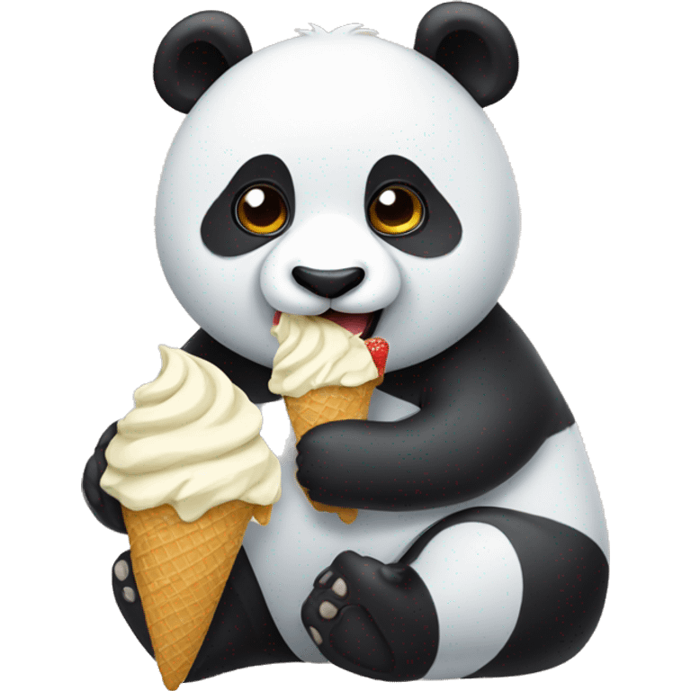 Panda eating ice cream emoji