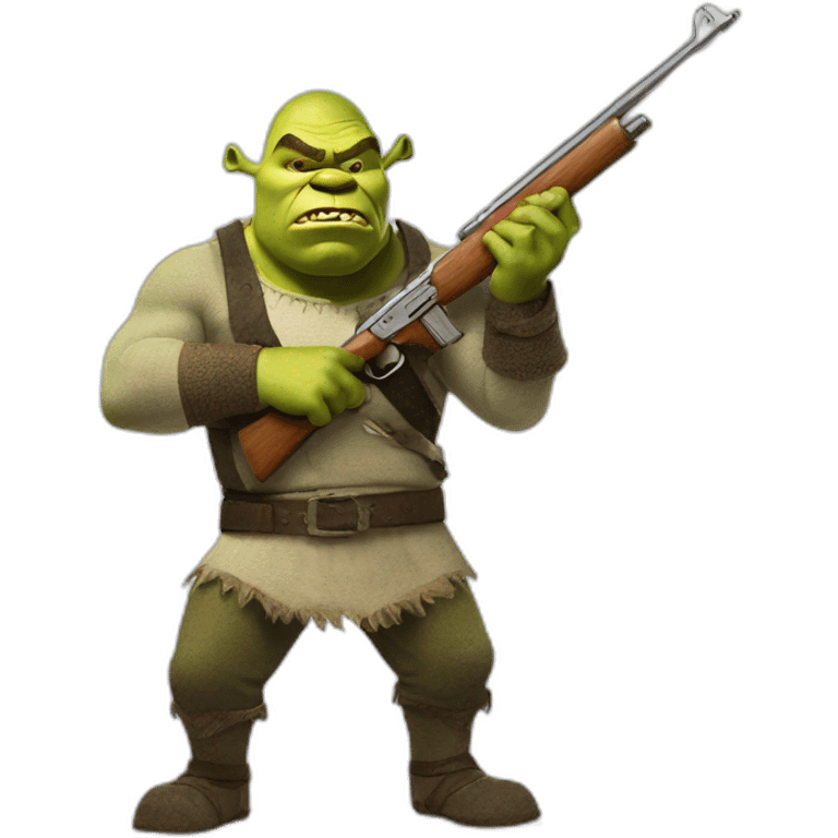 angry shrek with rifle emoji