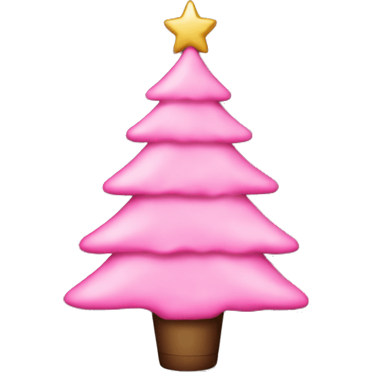 Preppy pink Christmas tree emoji