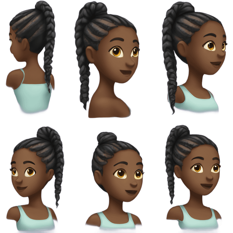 Black girl with cornrows emoji