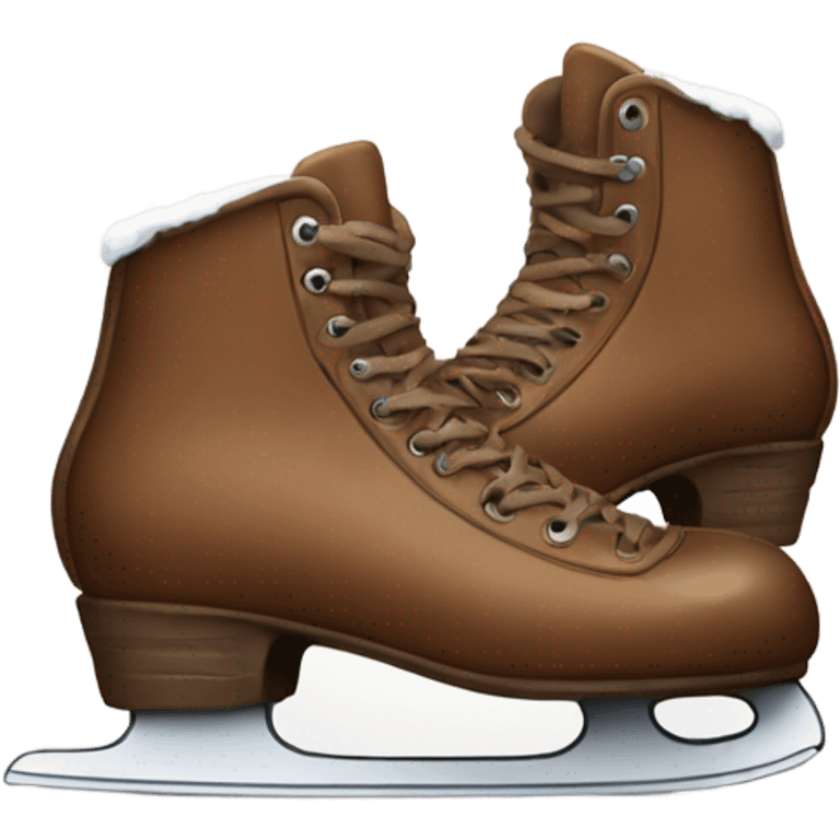 two winter brown skates emoji