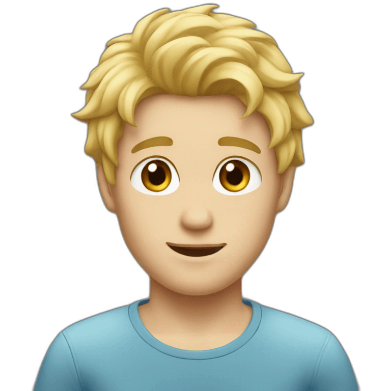 Young man blond hair, Hairy emoji