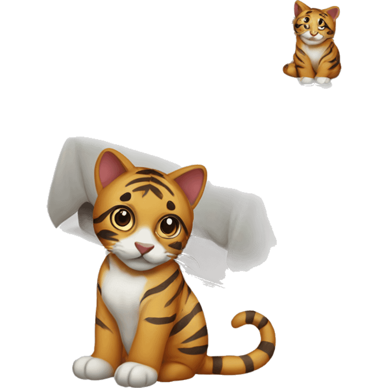 tiger cat on bed emoji