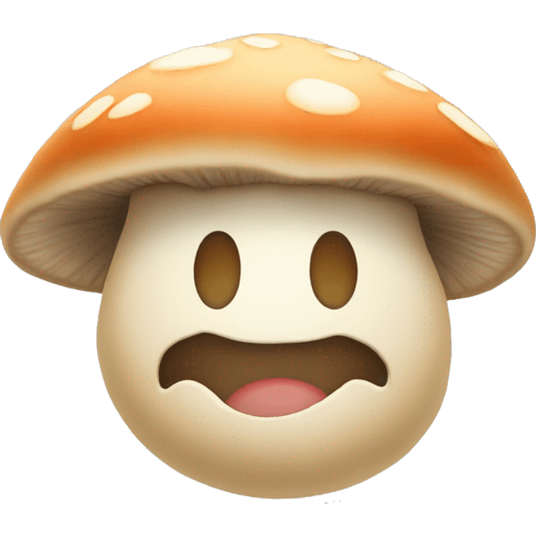 Mushroom Face rolling emoji