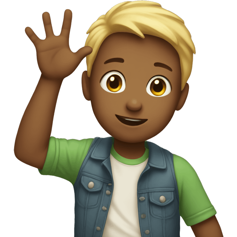 kid raising a hand emoji