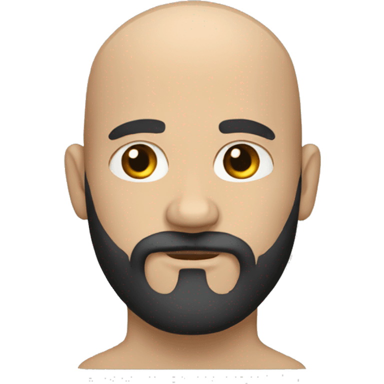 White man with black beard and with no hair emoji