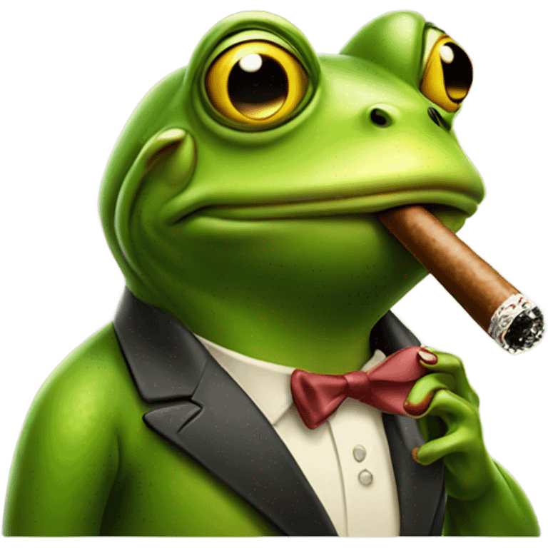 A frog smoking a cigar emoji