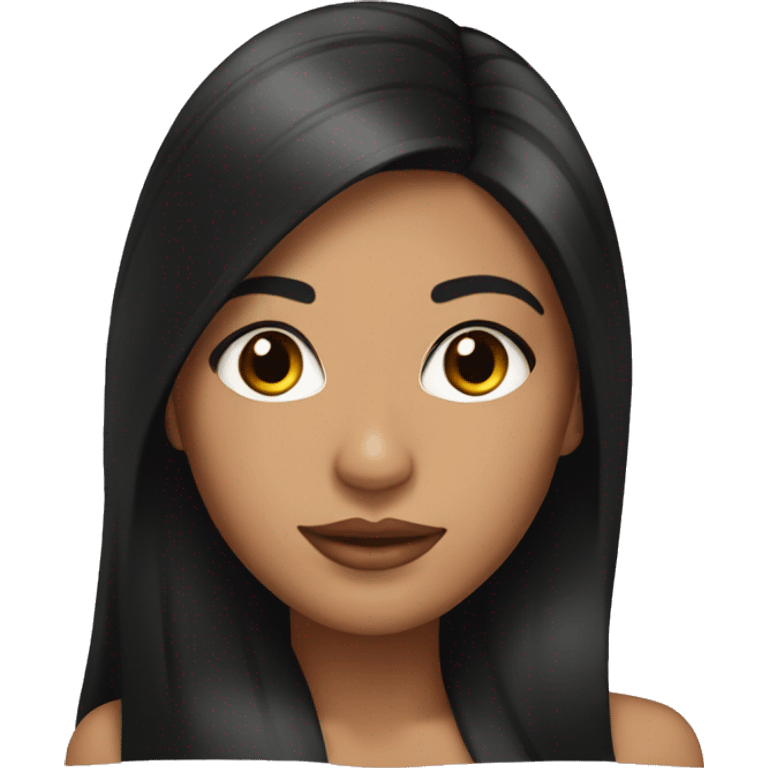 Latina with lash extensions and long black hair emoji