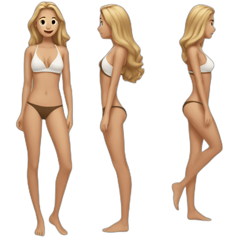 white tan girl with swimsuit good shape emoji