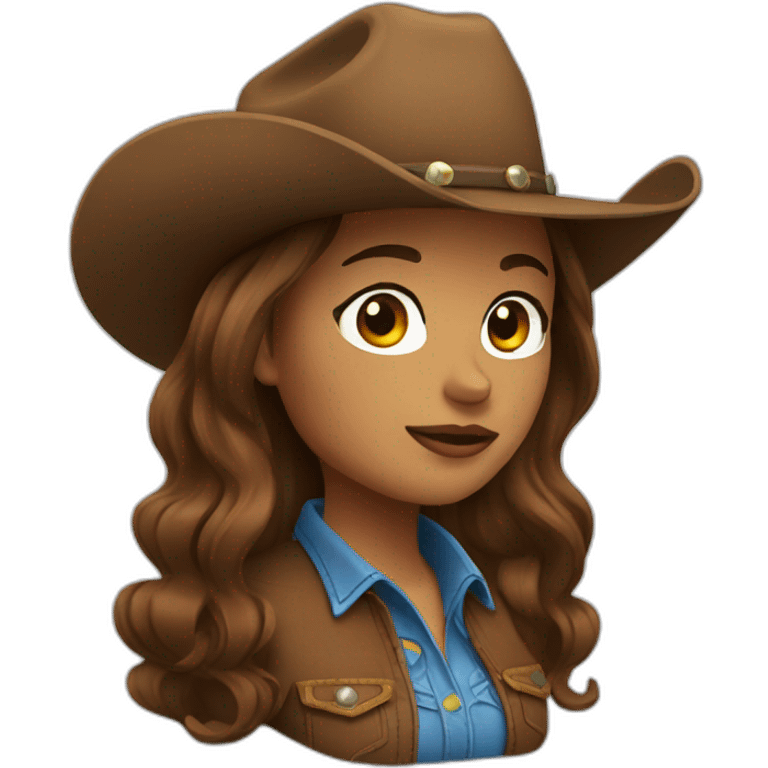 cowgirl brown hair emoji