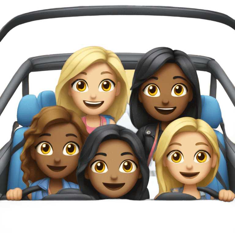 Girls in a car emoji