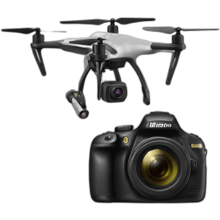 camera with Flash with a drone emoji