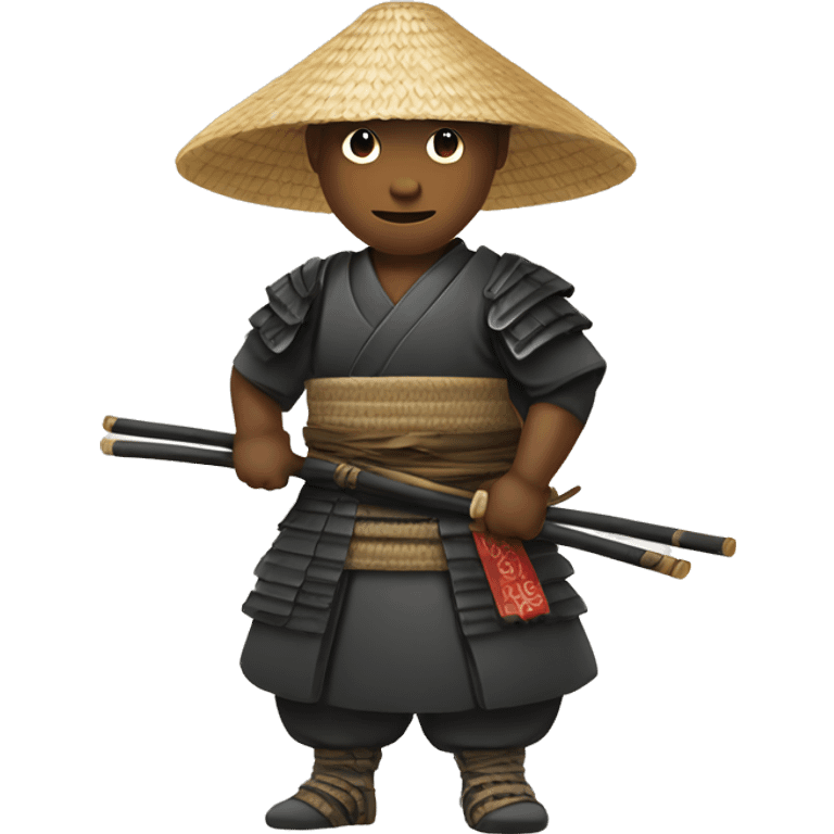 Samurai with straw hat emoji