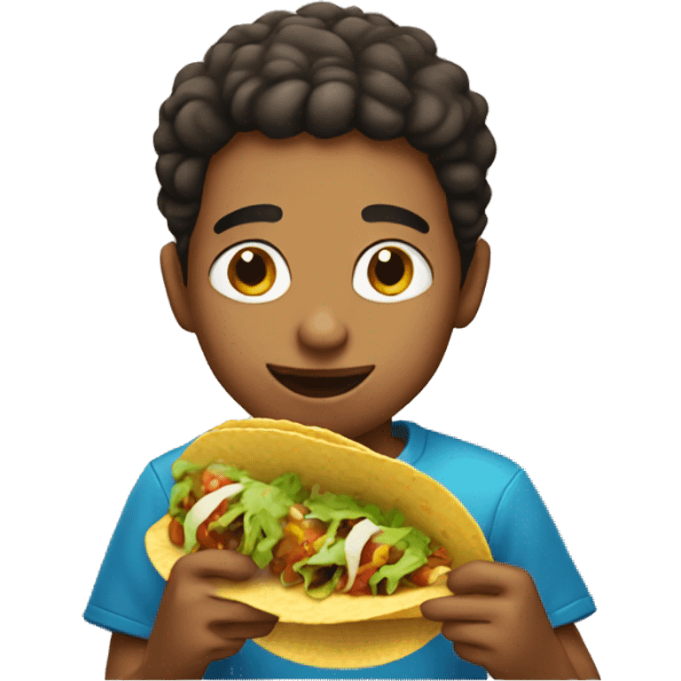 Boy eating tacos emoji