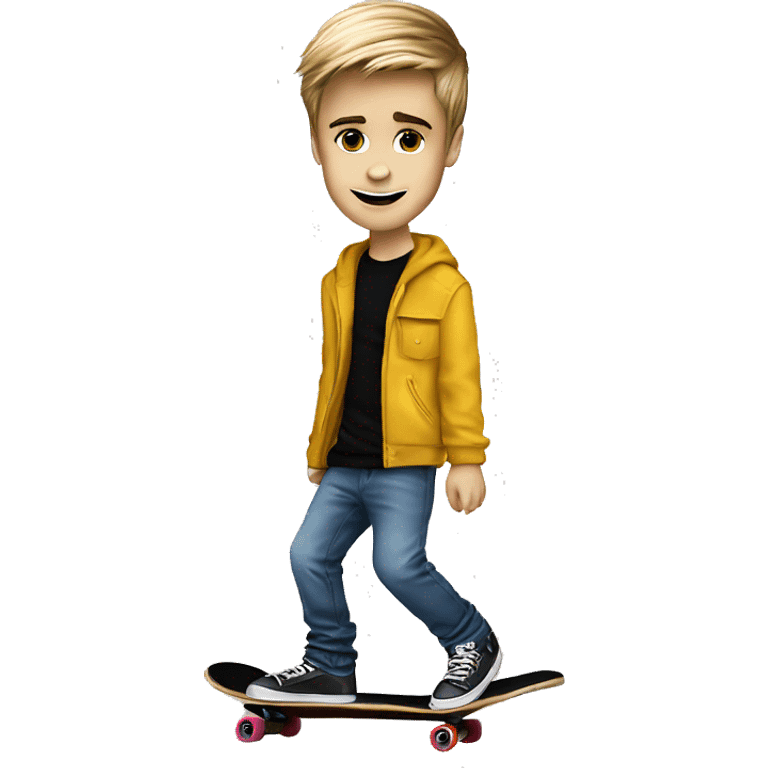 2008 justin bieber on a skateboard emoji