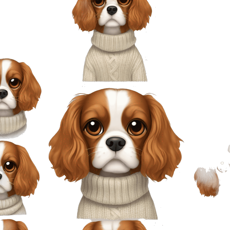 Cavalier King Charles spaniel breed dog in a sweater emoji