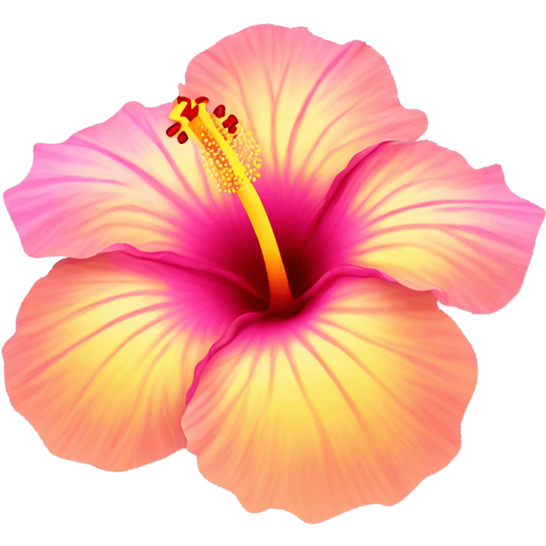 yellow and pink hibiscus flower emoji