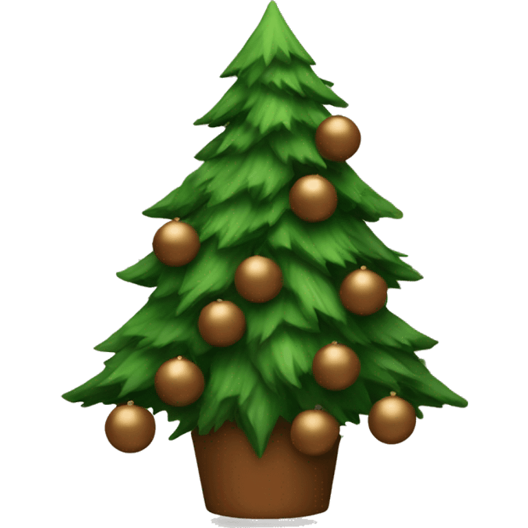 Christmas tree with brown balls on it  emoji