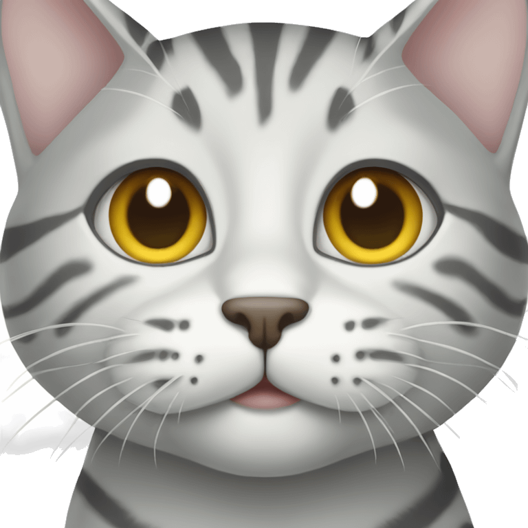 White and grey tabby cat  emoji