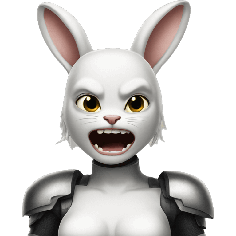 Alita worrior princess as a bunny being angry emoji