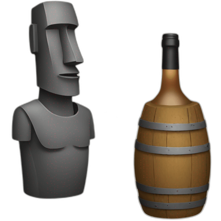 moai with wine emoji