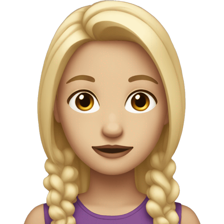 girl blond hair purple eyes emoji