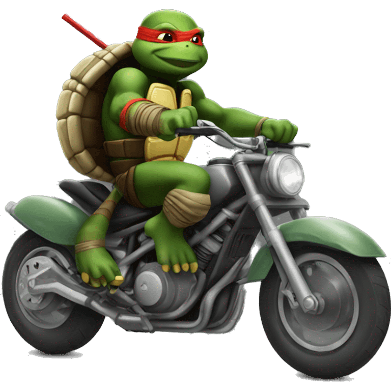 Ninja turtle on motorcycle  emoji