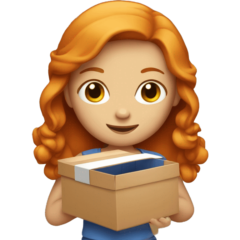 Ginger girl holding a box emoji