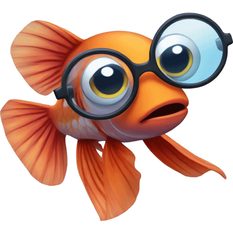 beta fish with spectacle emoji