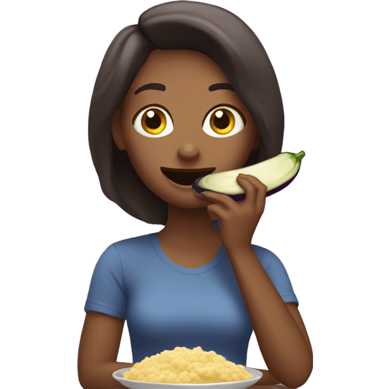 Girlfriend eating eggplant emoji